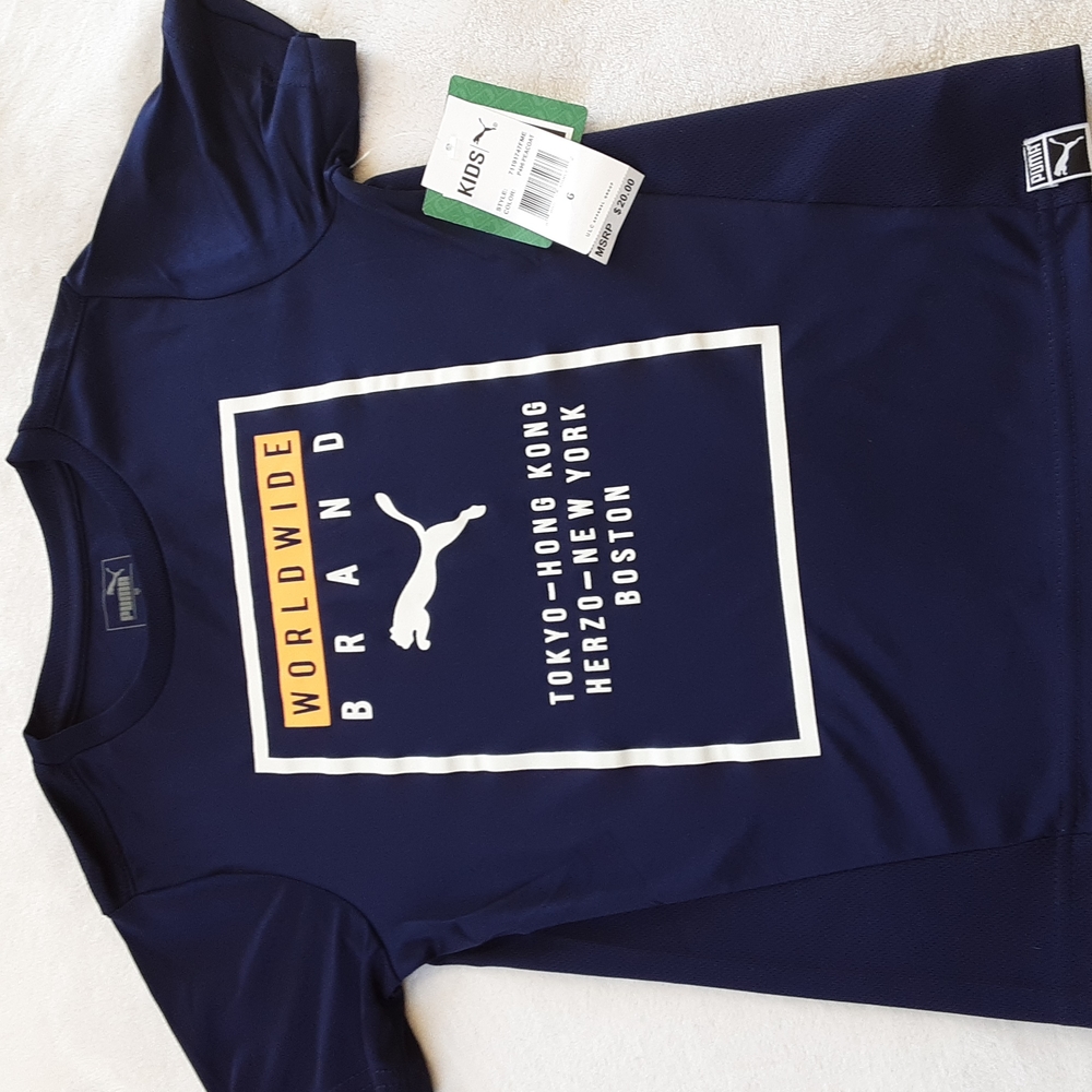Puma Boy's Blue Athletic T-Shirt
